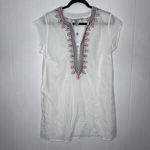 Bleu Rod Beattie Women’s Embroidered Swim Coverup White Size Medium NWT
